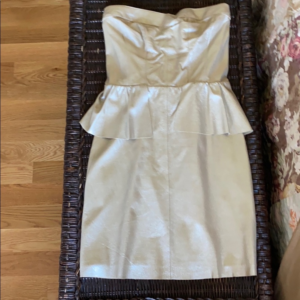 Rebecca Taylor strapless leather dress